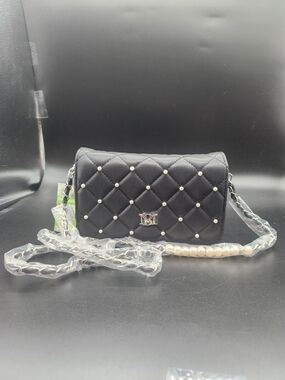 Badgley Mischka Quilted Black Crossbody Handbag